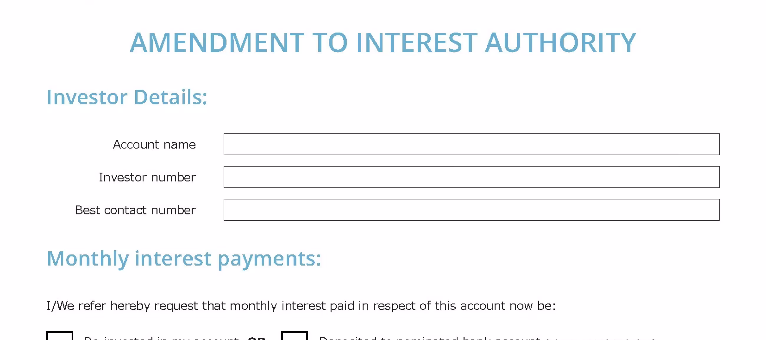 Amendment to Interest Authority – Pooled