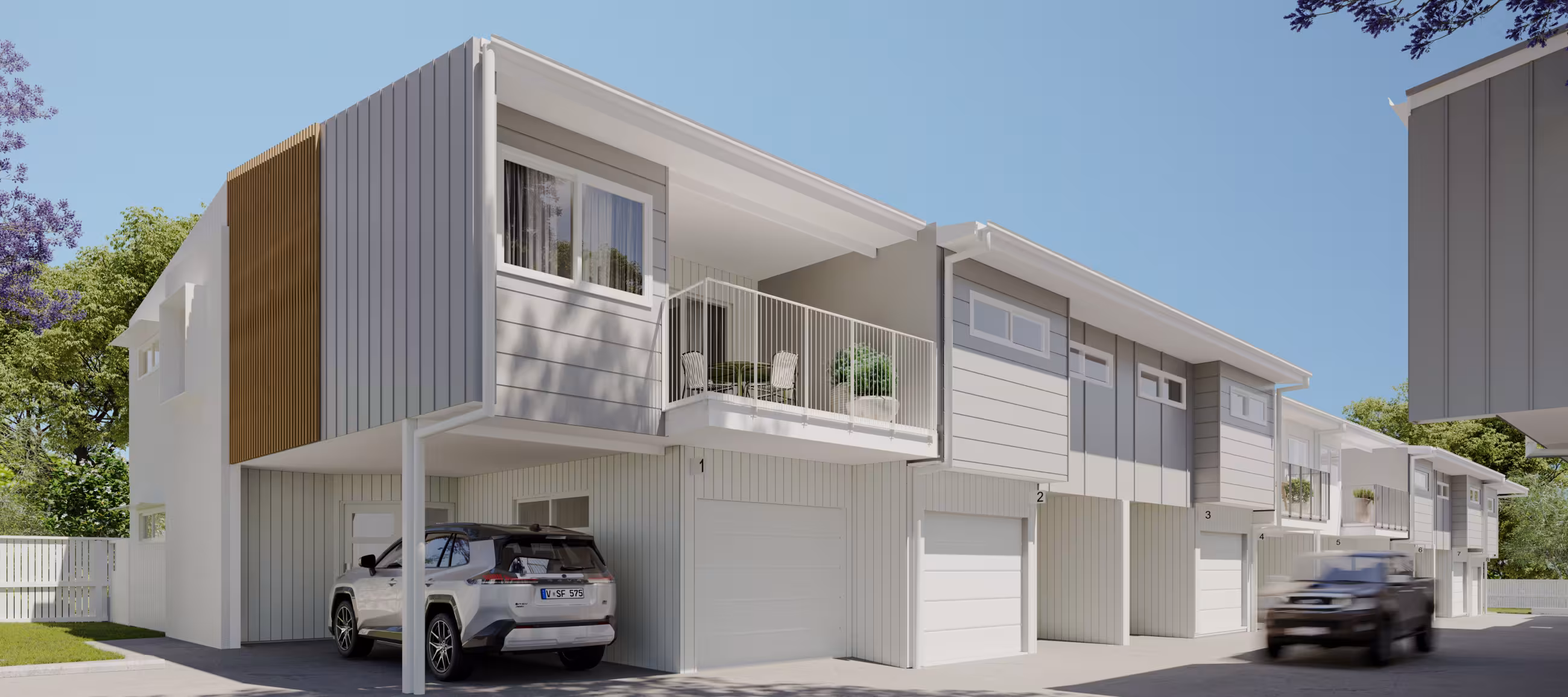 peachester front render. It looks lovely and there's not a cloud in the sky